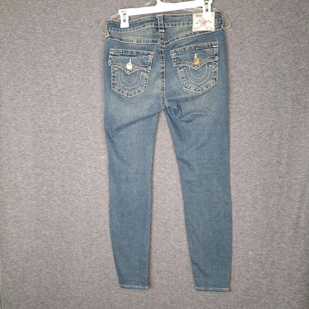 True Religion Jennie Curvy Jeans Womens 28 Blue Mid Rise Super Skinny Stretch - Picture 2 of 14